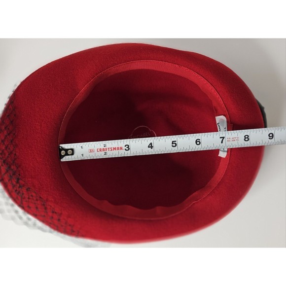 Michael Howard Miss Bierner Red Wool Hat HTF Rare - Picture 8 of 9